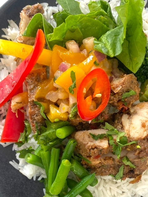 Caribbean Jerk Chicken with Rice and Pineapple Salsa - Image 2