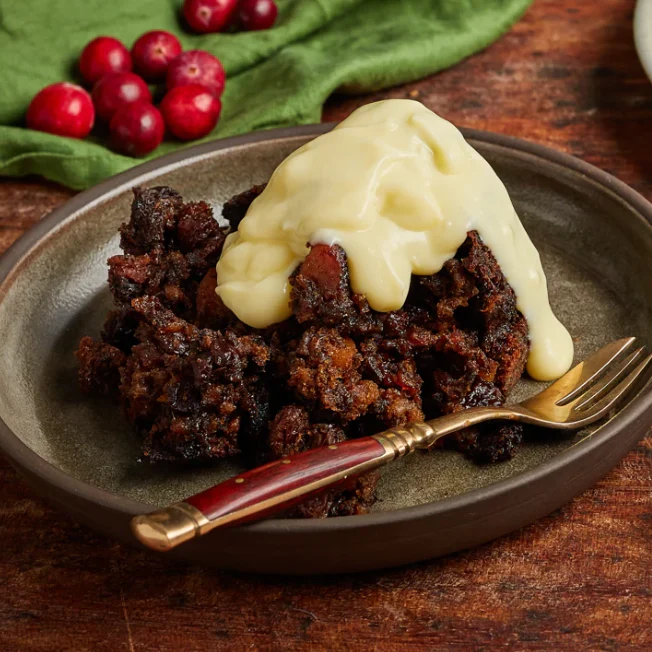 Fruit Loaf with Custard