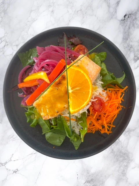 Orange-Glazed Salmon Salad with Fresh Greens